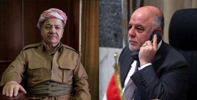  حەیدەر عەبادی پەیوەندیی تەلەفۆنی لەگەڵ سەرۆک بارزانی ئەنجام دا 